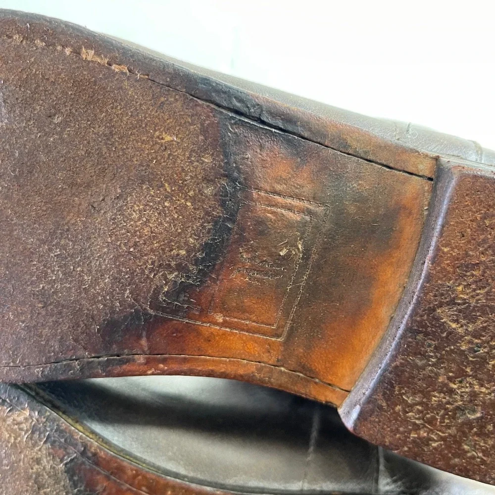 Frye‎ Paige 56783 Tall Riding Boots Brown Gray Leather Pull On Women's 8 B